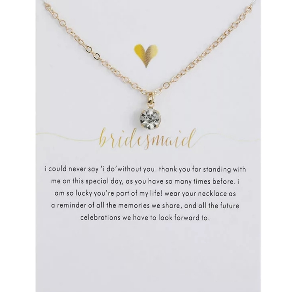 Bridesmaid Necklace in Gold Overlay ✨ with card*New in package 📦